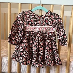 Bonnie Baby -  SMOCKED FLORAL DRESS